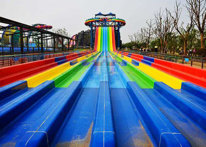 Flat Ground Adult Big Water Slides Funny Outdoor Amusement Water Play Equipment