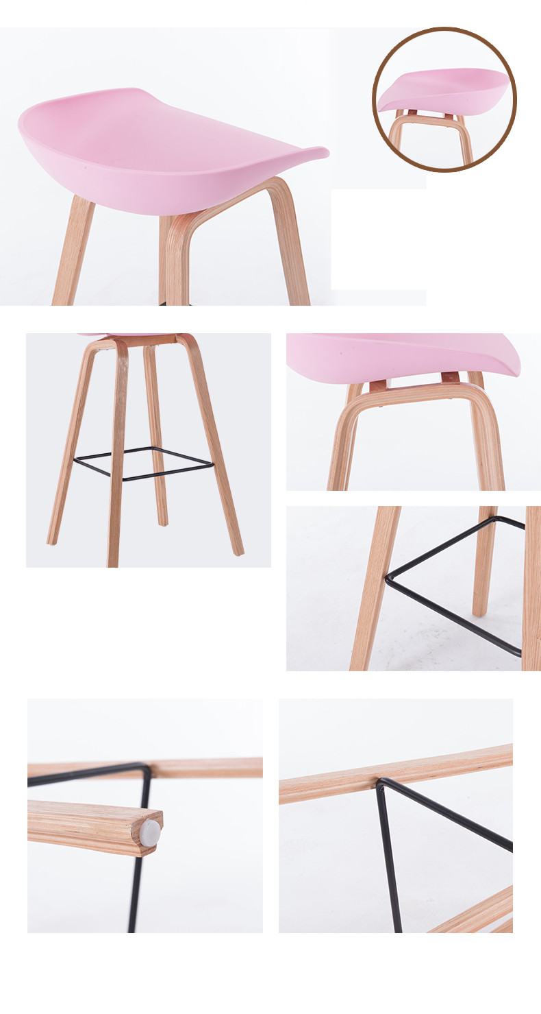 Practical Wooden Dining Chairs , Multi Colored Plastic Bar Chairs