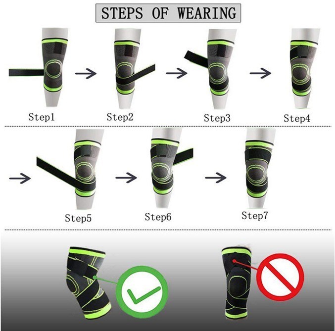 Custom Breathable Nylon Knee Sleeve Support Brace Adjustable Compression Knee Sleeve