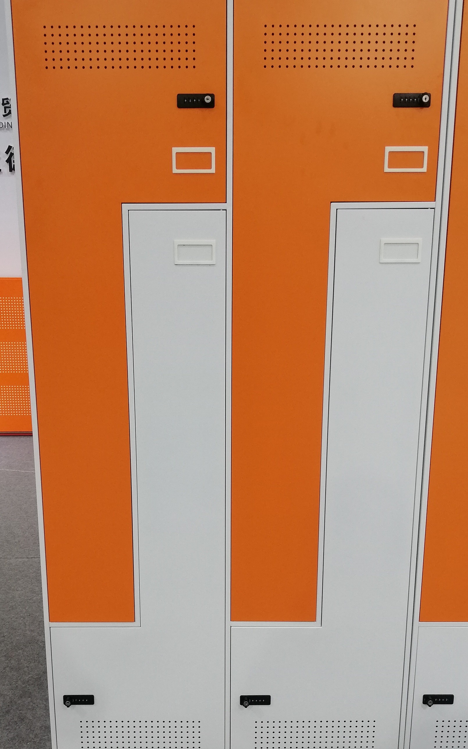 Powder Coating L Shape Two Tone 4 Door Steel Lockers For Office School