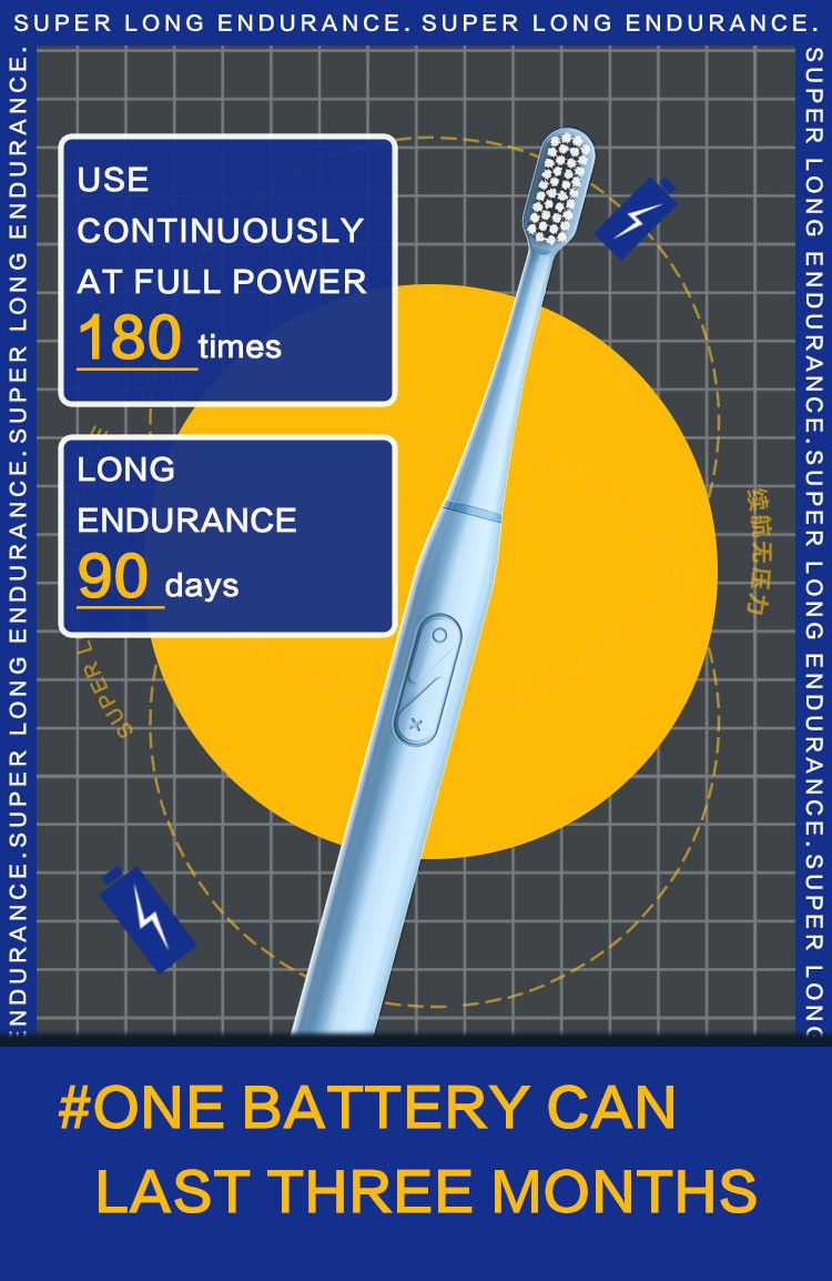 Sonic Battery Powered Oral Care Electric Toothbrush With Dupont Nylon Bristle