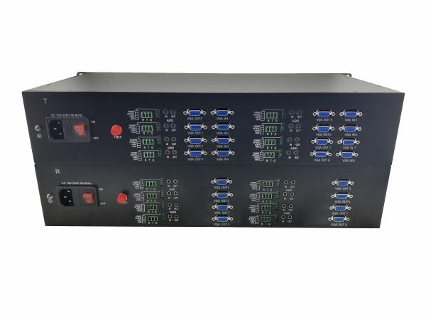 8 CH rack 1080P/60Hz VGA fiber Optic Converter /Uncompressed to Fiber Video