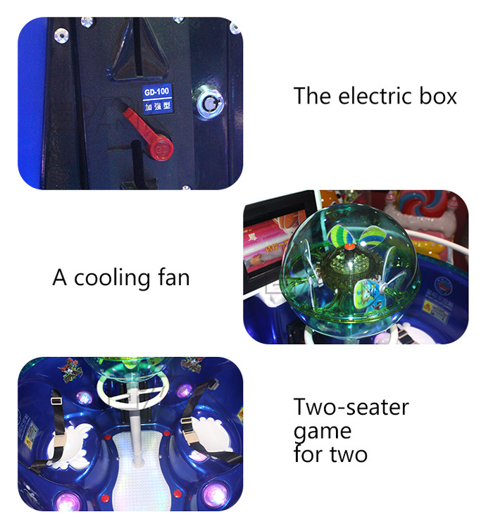 Indoor Out Space Capsule MP5 Coin Operated Machine Double Parent-Child Ride