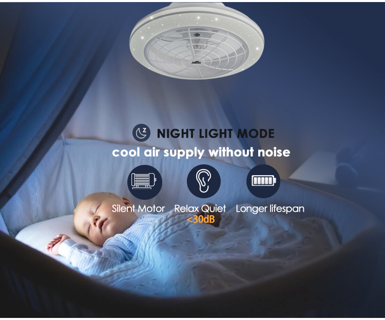 Compact Size DC Motor Ceiling Fan with Remote Control 1stshine and Color Temperature