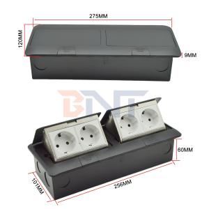 Aluminum Alloy Floor Socket Pop-up Waterproof Hidden Ground Socket Plug 4 Outlet