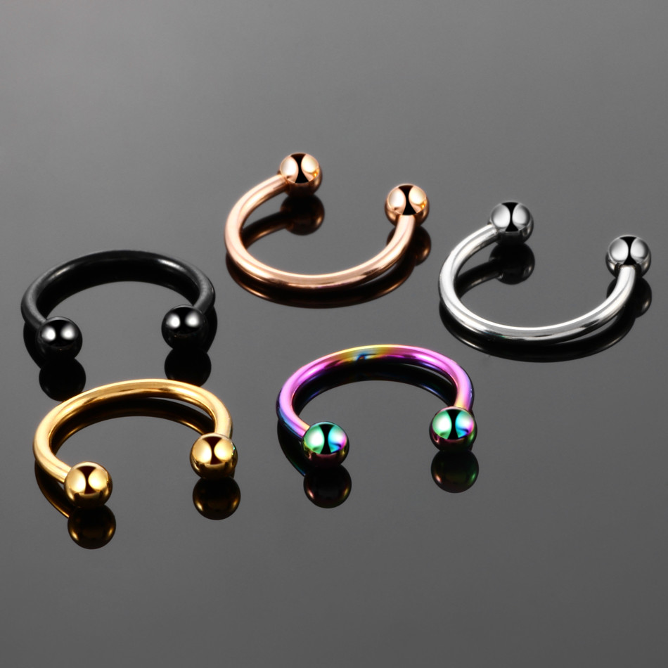 Rainbow color nose ring fashion body piercing jewelry lip ring