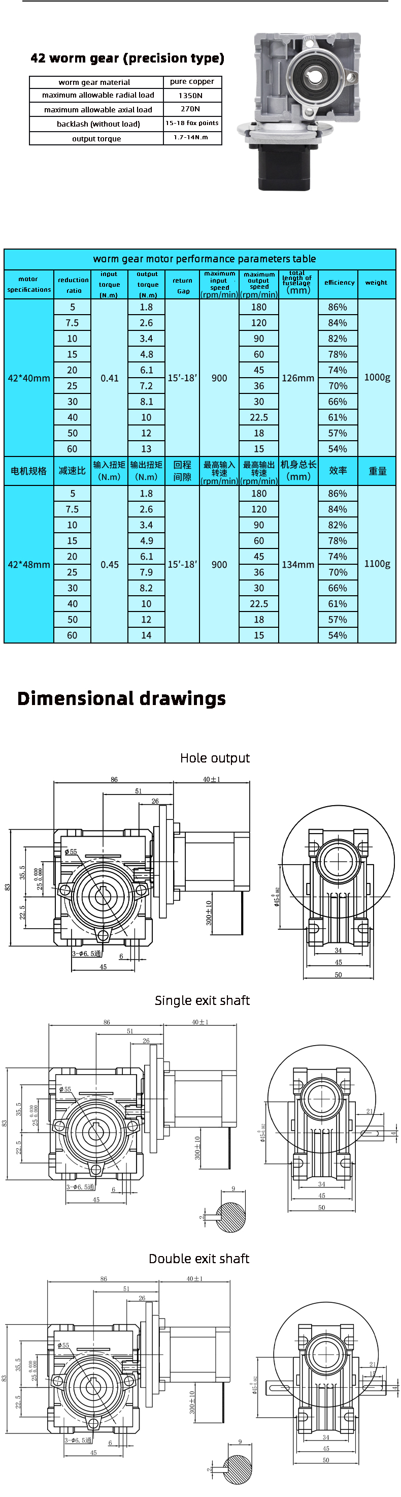 Efficient Reliable Stepper DC Worm Gear Motor For Industrial Automation System