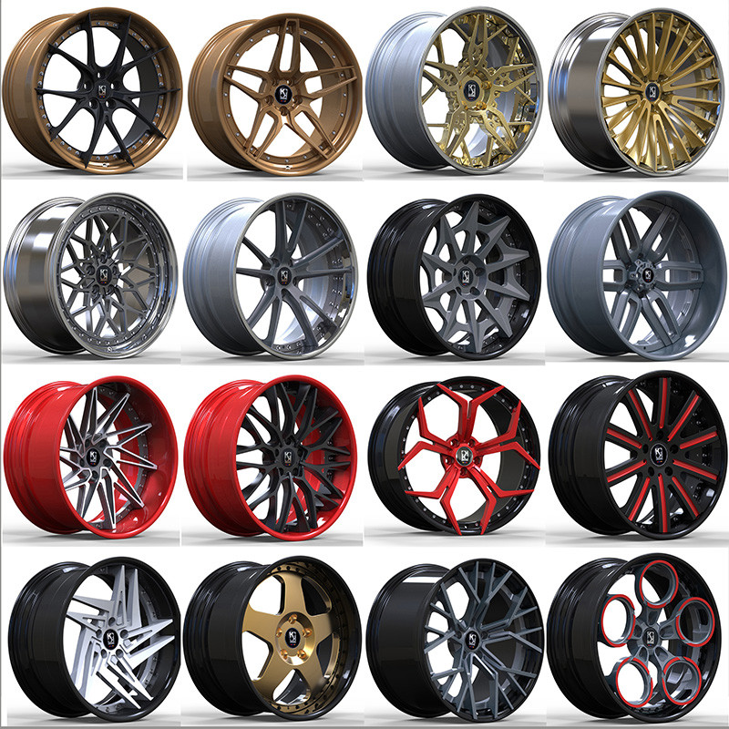 Custom forged aluminum alloy car rim 18 19 20 21 22 inch 5x120 glod color brushed forged car wheels