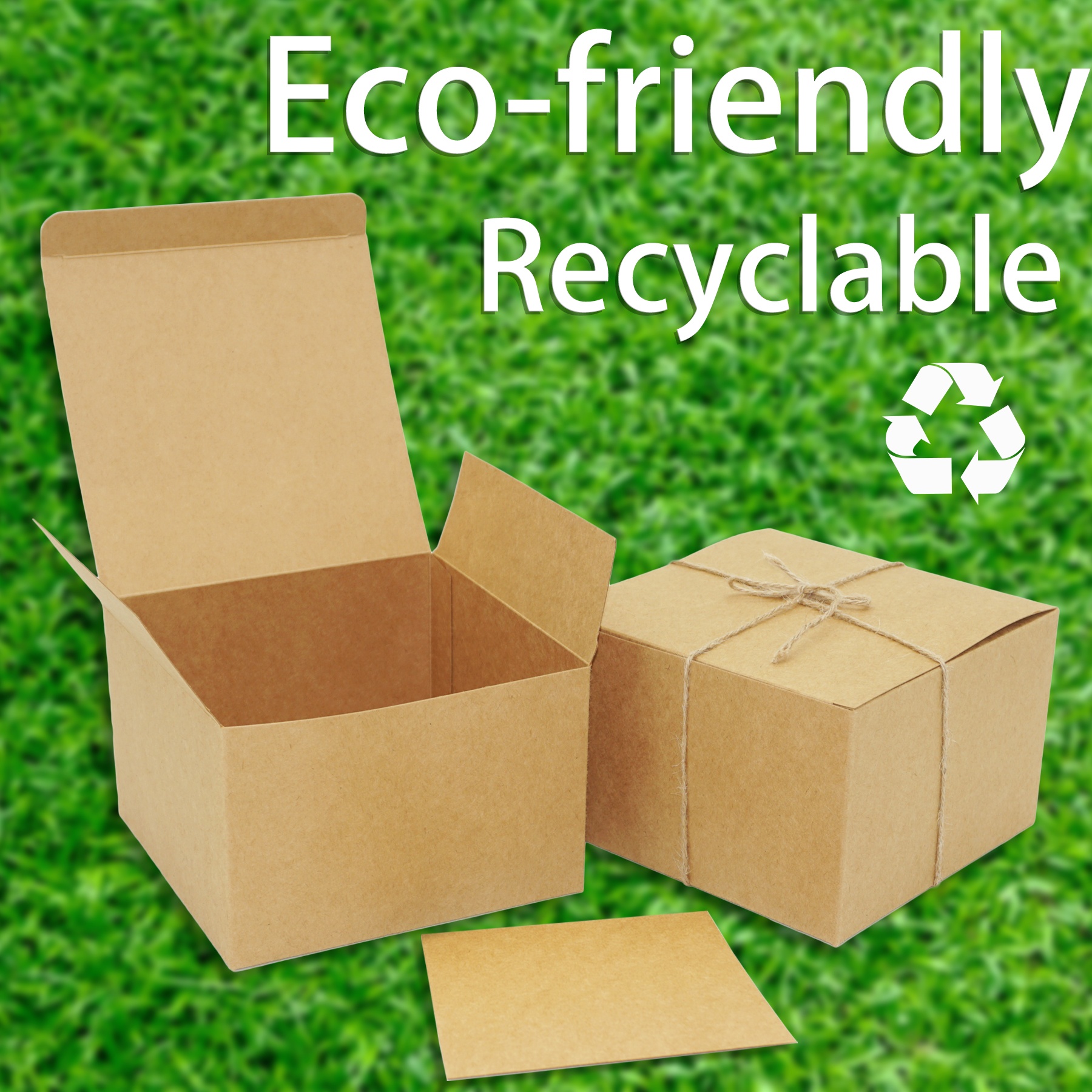 Recycled Paper Kraft Cardboard Gift Boxes 6x6x4 Inch For Bakery Cupcake