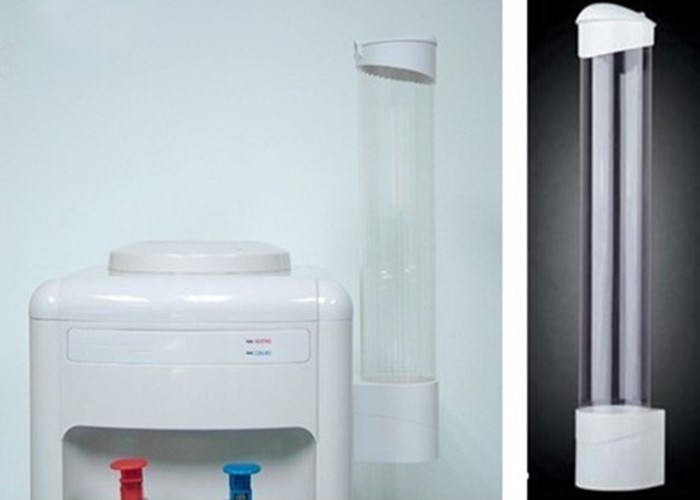 White Transparent Paper Cup Dispenser , Plastic Cup Holder For Water Dispenser