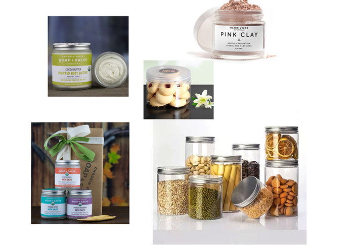 PET Jars 30ml 50ml 80ml 100ml 120ml 150ml 200ml 250ml 400ml 500ml White Glossy Plastic Body Butter Jars With Liner Lids
