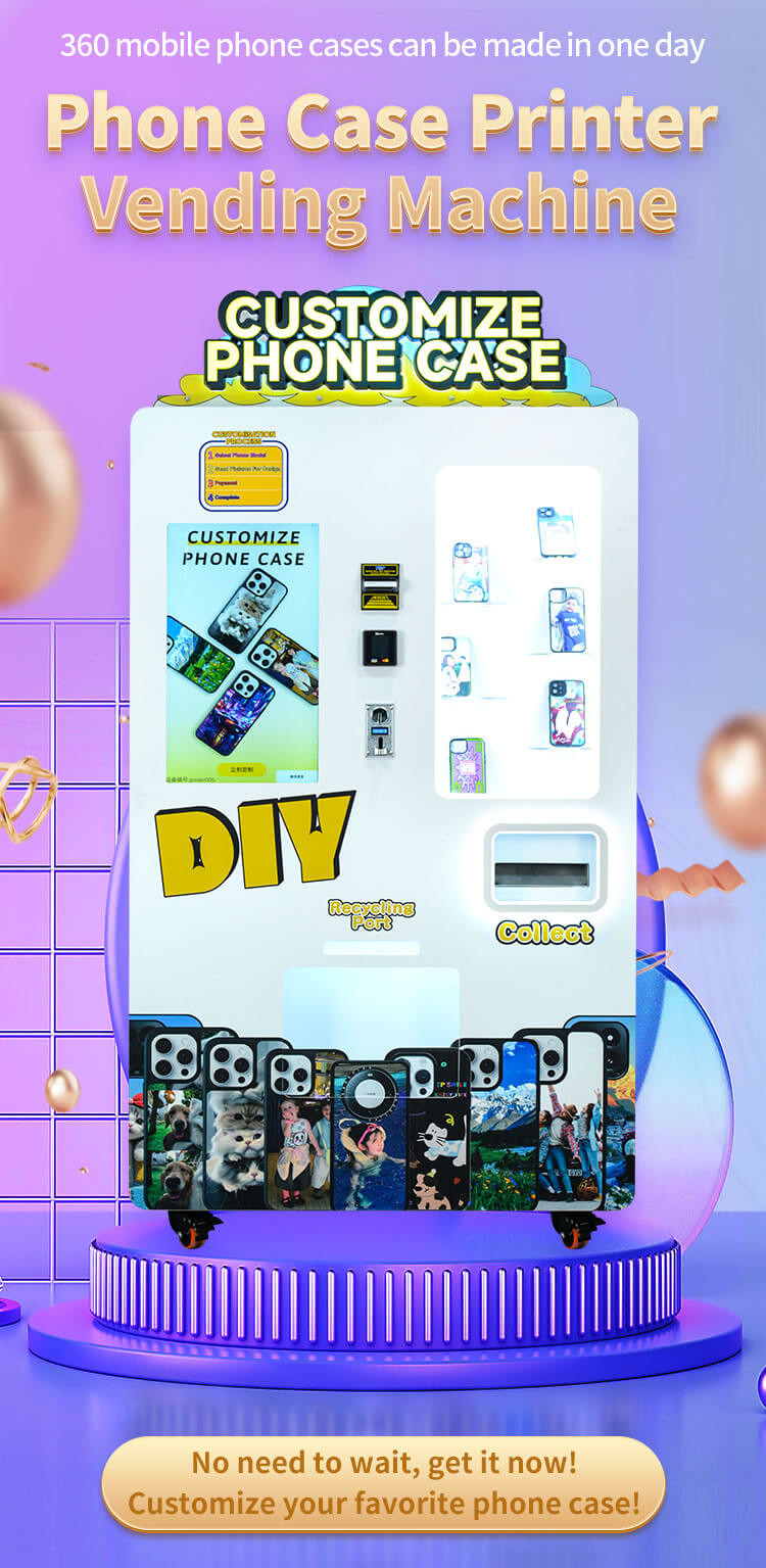 Convenient Personalised Phone Case Vending Machine with Language Options English/Chinese/Spanish