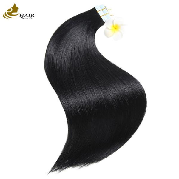 Black Invisible Tape In Hair Extensions One Sided 100g Virgin Human Hair
