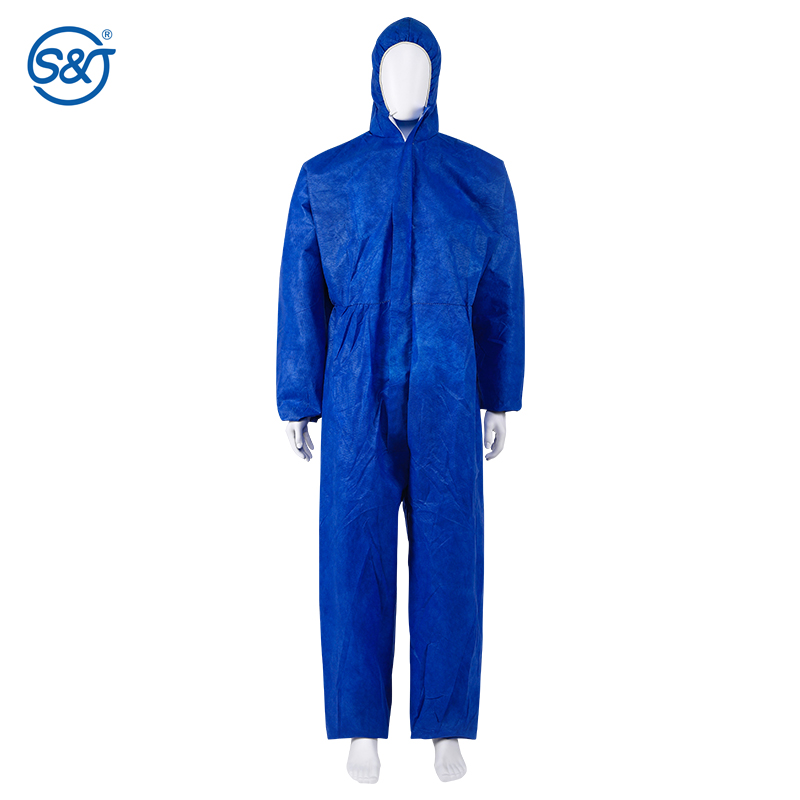 OEM Protective Coverall Suit PP Material Coverall Royal Blue Protective Coverall Disposable