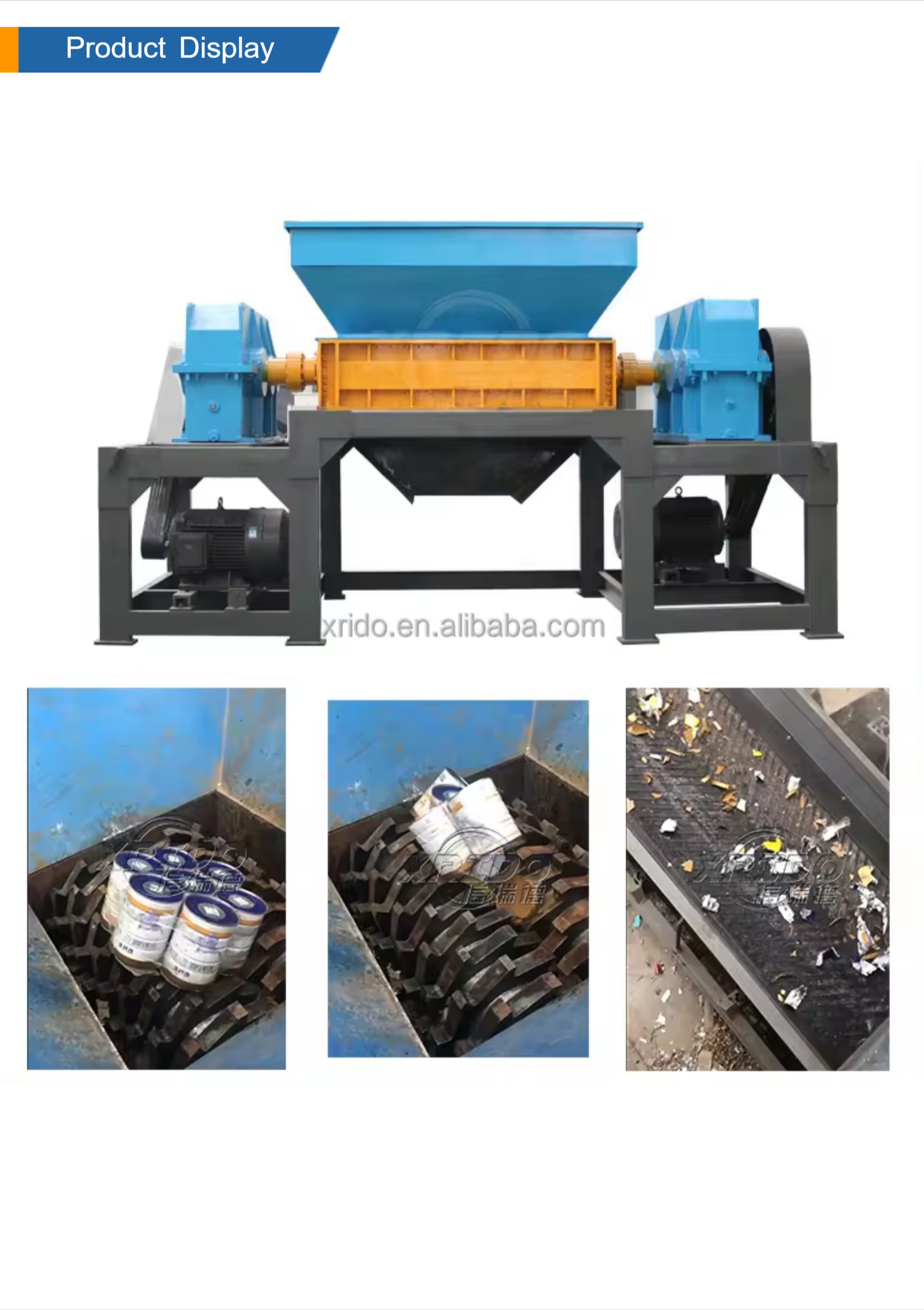 Car Shell Copper Cable Wire Iron Stainless Aluminum Cans Steel Metal Shredder Machine Scrap for Waste Metal Crusher