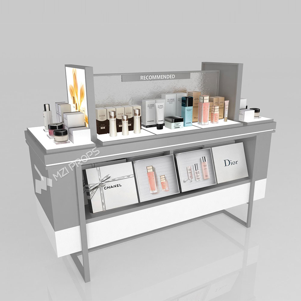 GDR06-CMM07 Retail Display Stand with 80mm Double-Sided Soft Film Light Box and LED Strips for Luxury Retail