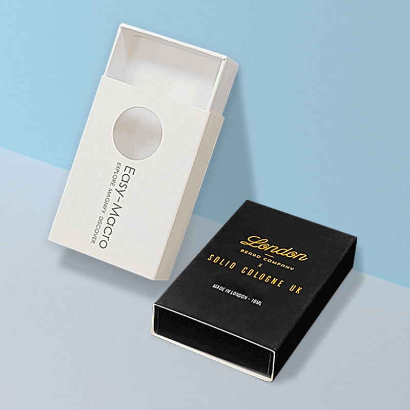 Personalised Black White Paper Match Style Drawer Gift Box Packaging Custom Matches Box