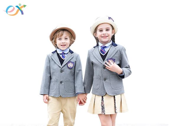 OEM Custom Made School Uniforms UK Style Color Customized For Primary Boys /