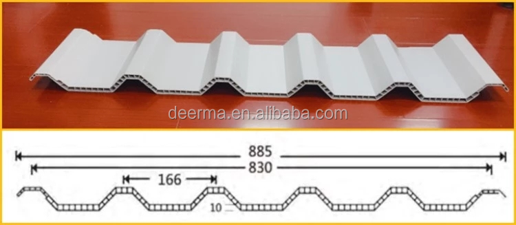 38CrMoALA Screw Material PVC Hollow Wave Roof Tile Production Line with SIEMENS Motor