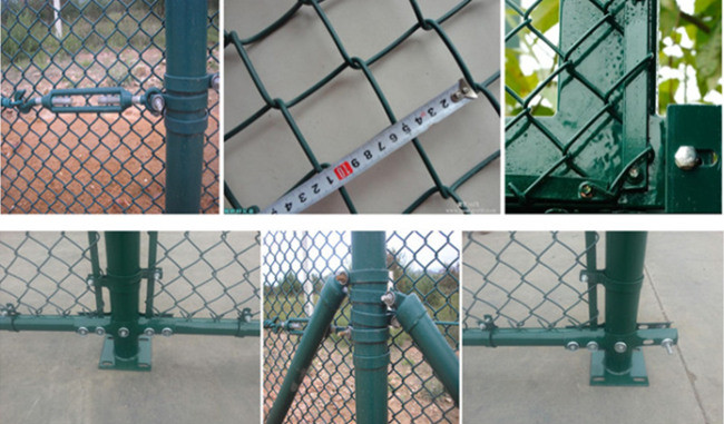 1.2mm To 5mm Pvc Coated Diamond Mesh 6m Cyclone Wire Fence For Basketball Court