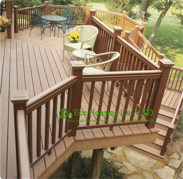 100% Recycled Outdoor WPC decking With Wood Color, Easy Installation and Environmental Friendly