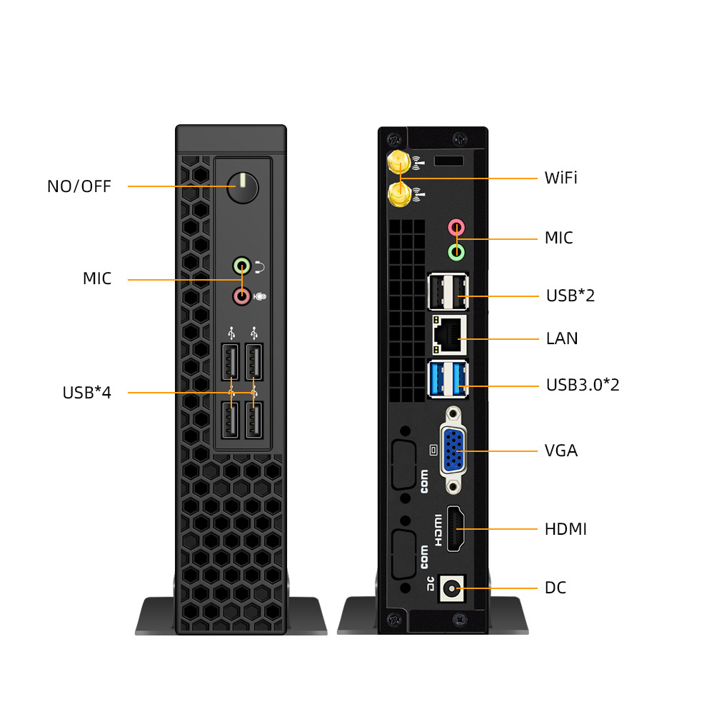 Mini Business Desktop Computer AMD R5 5500U R7 5700U 8 Cores Win11 Linux Dual Display 4K HD DDR4 NVMe WIFI6 BT UK Plugs
