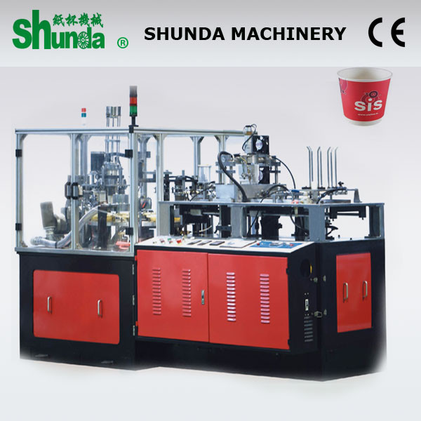 High Velocity Ice Cream Disposable Paper Cup Making Machine With Photoelectric tracking