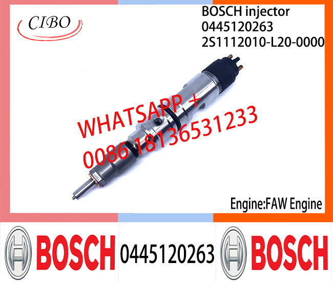 BOSCH 0445120263 Neutral Diesel Fuel Injector Assembly 0445120263 2S1112010-L20-0000 For FAW Engine