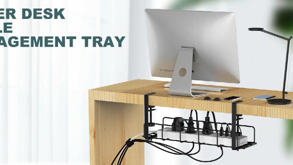 Stocked Metal Cable Tray Pack of 2 Cable Duct Desks for Streamlined Cable Arrangement