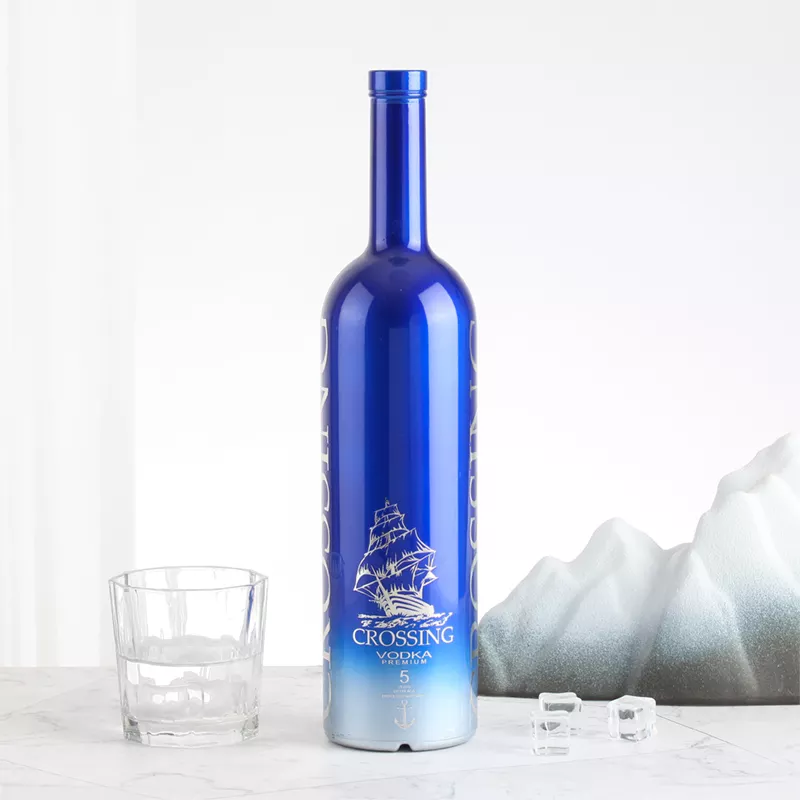 500ml 750ml Glass Vodka Whisky Spirit Empty Flint Glass Baijiu Olive Oil Bottle Customized
