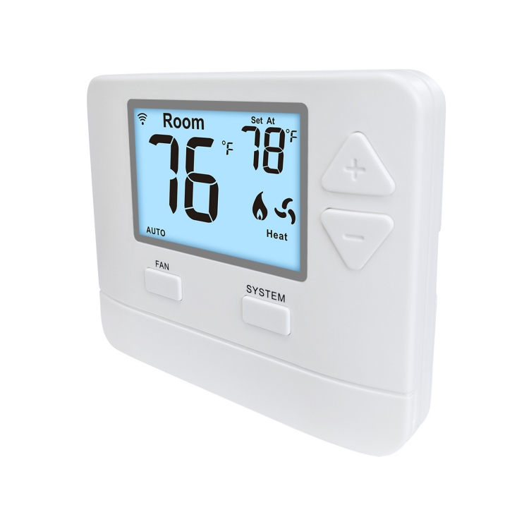 Non Programmable Home HVAC Heating Digital WIFI Thermostat 24V LCD White ABS