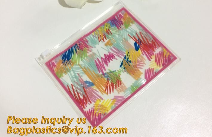 Plastic Bag OEM Custom PVC Loop Handle Image Printed Plastic Shopping Bag,Promotional Clear Waterproof Plastic Cosmetic