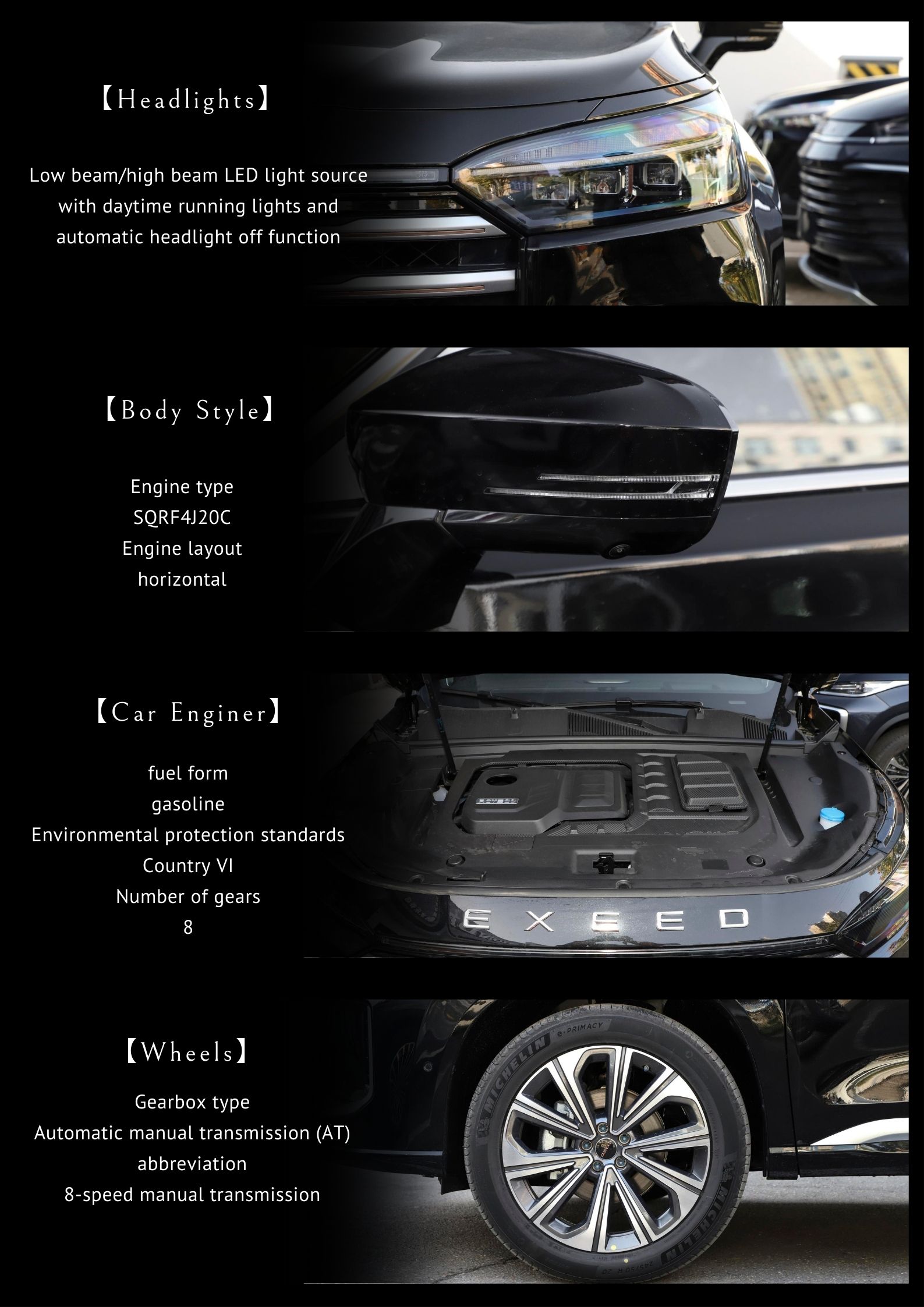 R19 SUV Chery Exeed Vx Rx Lx Tx EV Automatic Left-Hand Drive Energy Vehicle Deposit