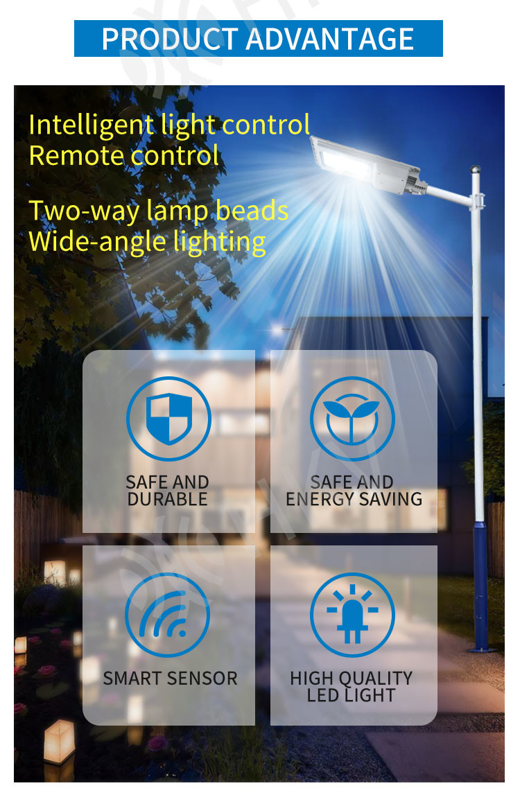300W Solar LED Outdoor Lamp Integrated Street Lights Waterproof With Motion Sensor