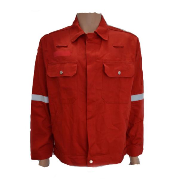 210gsm Twill Red Fire Resistant Jackets En11611 Cvc FR 100 Cotton Hi Vis Fr