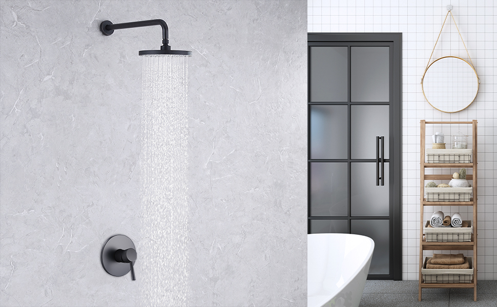 Bathroom accessories faucets set shower rainfall duschkopf black waterfall ceiling wall mount shower mixer head