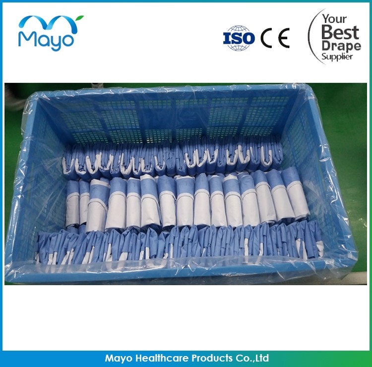 35gsm SMMS Gown Sterile Surgical Gowns Reinforced Customized