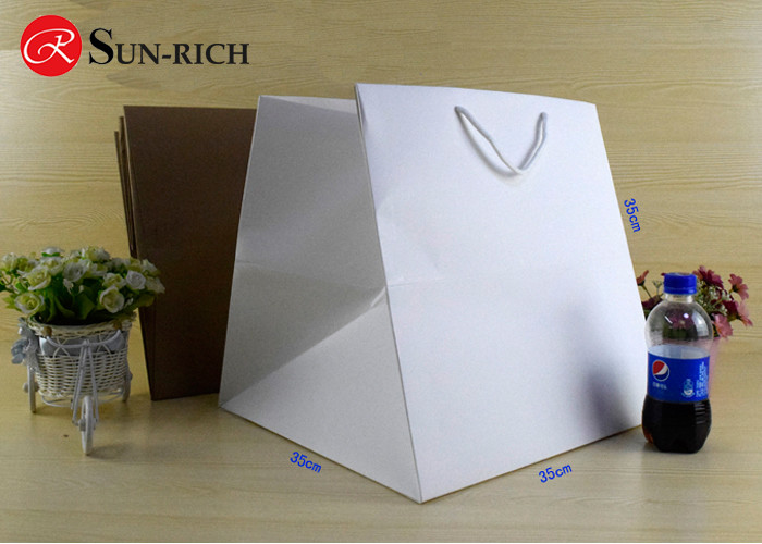 Custom white black Brown big square Paper storage bag for flower , bonsai