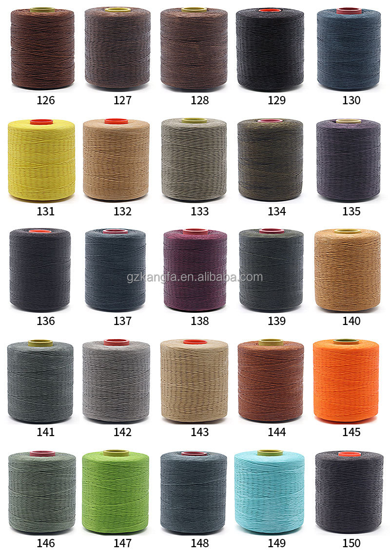 100% Polyester Flat Braided Sewing Yarn For Leather Braided Wax Thread 240 Colors