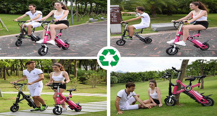 Adult Foldable Electric Scooter , folding electric bike with Pedal and Seat