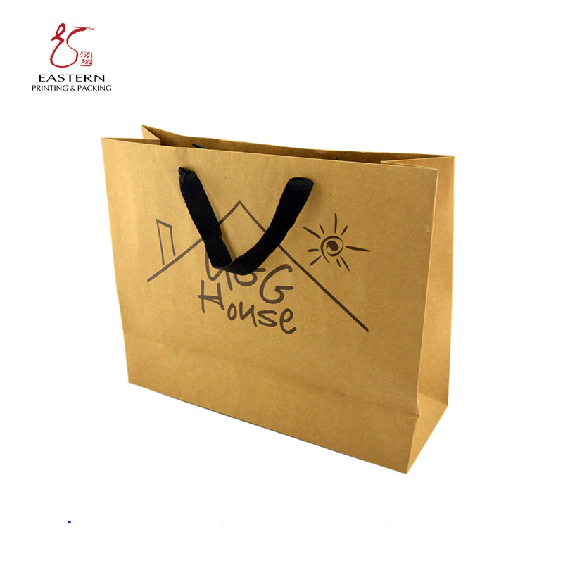 Embossing Stamping Printed Paper Gift Bags Biodegradable CMYK Color