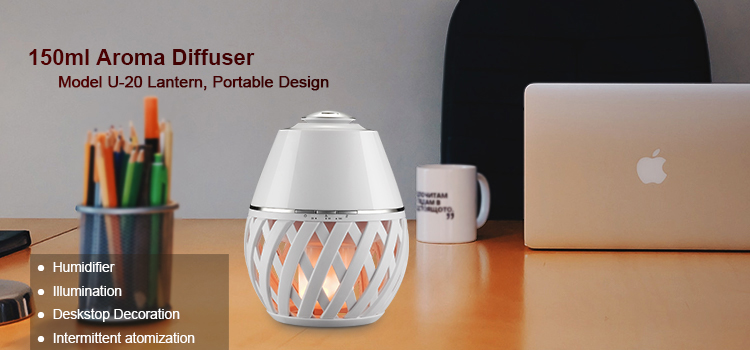 Compact Flame Light Portable 150ML Wood Aromatherapy Diffuser