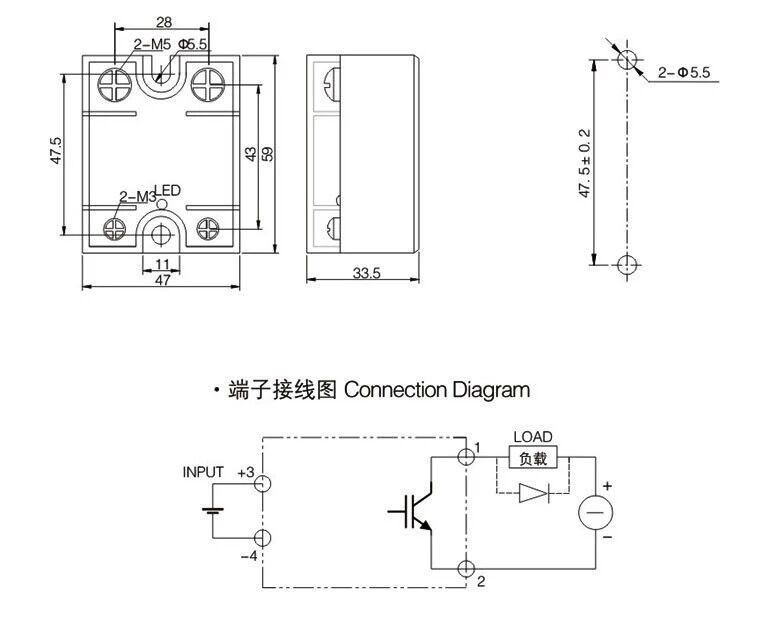120A 380VAC SSR Solid State Relay Electronic Switching