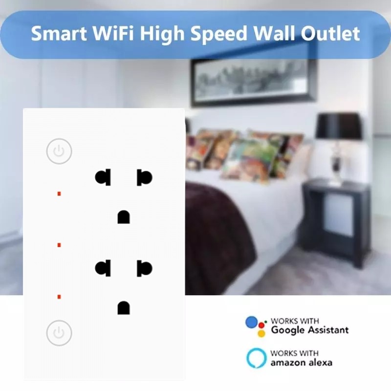 Glomarket Wifi Tuya Zigbee Socket White Dual USB Super Charging Port