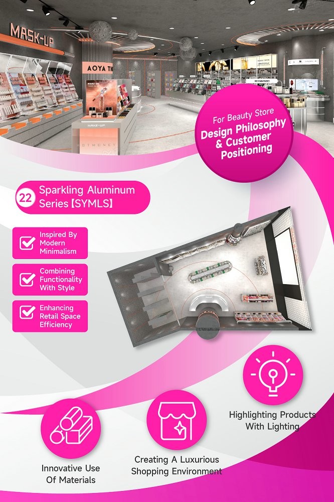 22-SYMLS Beauty Store Design With Shining Mold Aluminum Series