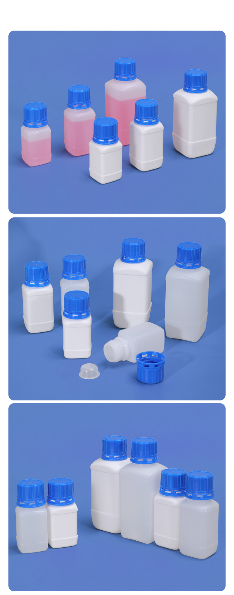 Narrow Mouth Chemical Reagent Bottle Lab 16oz 500ml Plastic Containers With Lids
