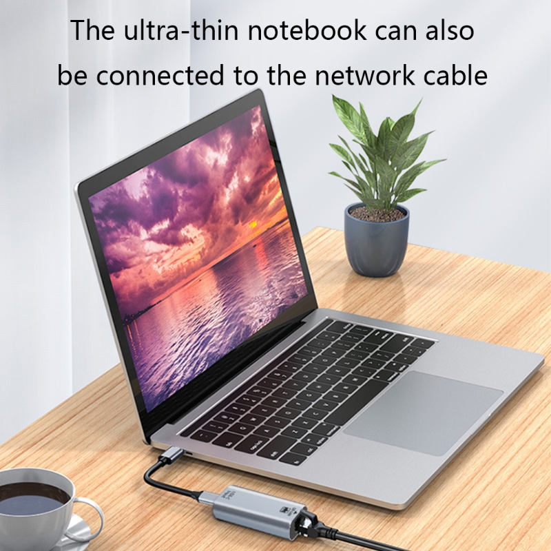 USB C Female to Ethernet Port Adapter 10/100/1000 Mbps Speed for Fast Network Connection