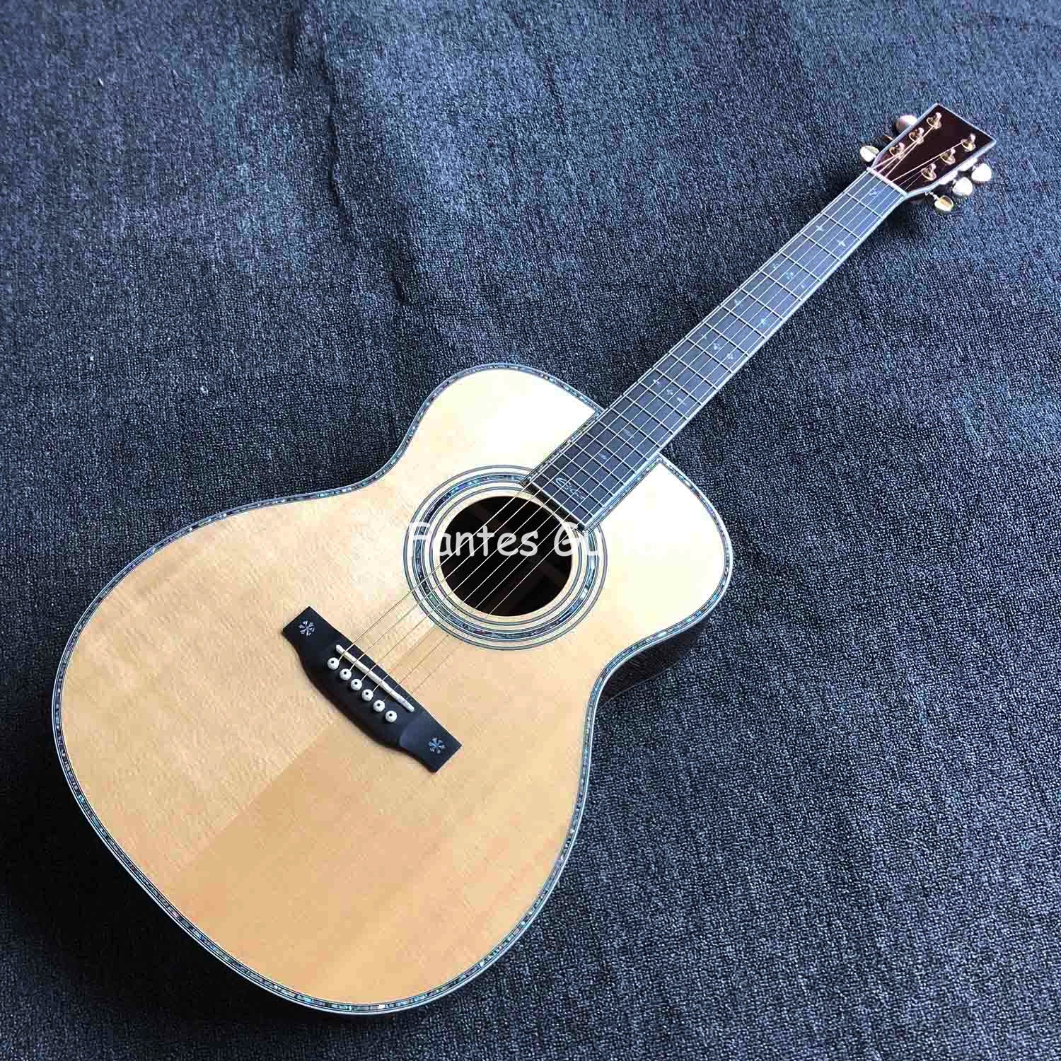 Custom Solid Cedar Top Real Abalone Classic Headstock Acoustic Guitar G00042c Model Shape