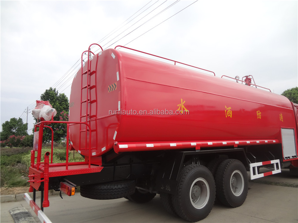 Euro 2 SINOTRUK 6x4 Water Tank Fire Truck 266hp 20cbm Fire Fighting Vehicle