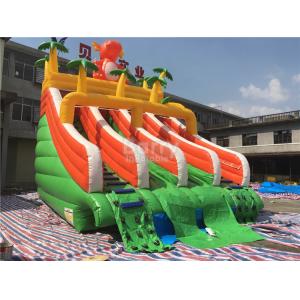 Commercial Inflatable Pool Slide Jungle Theme Water Slide With Swimming Pool